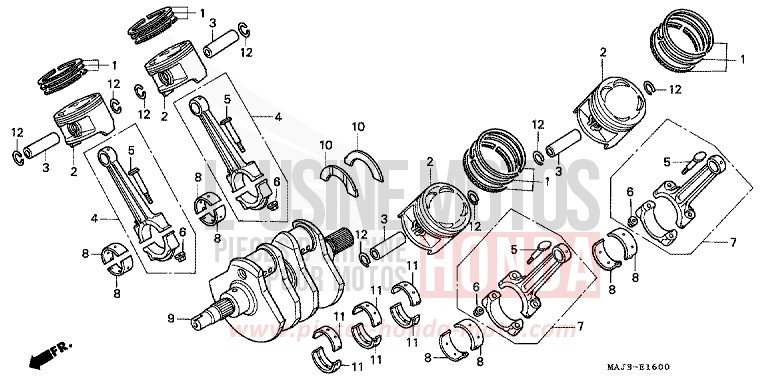 VILEBREQUIN/PISTON de Pan-European ABS PEARL ATLANTIS BLUE (B142D) 1995